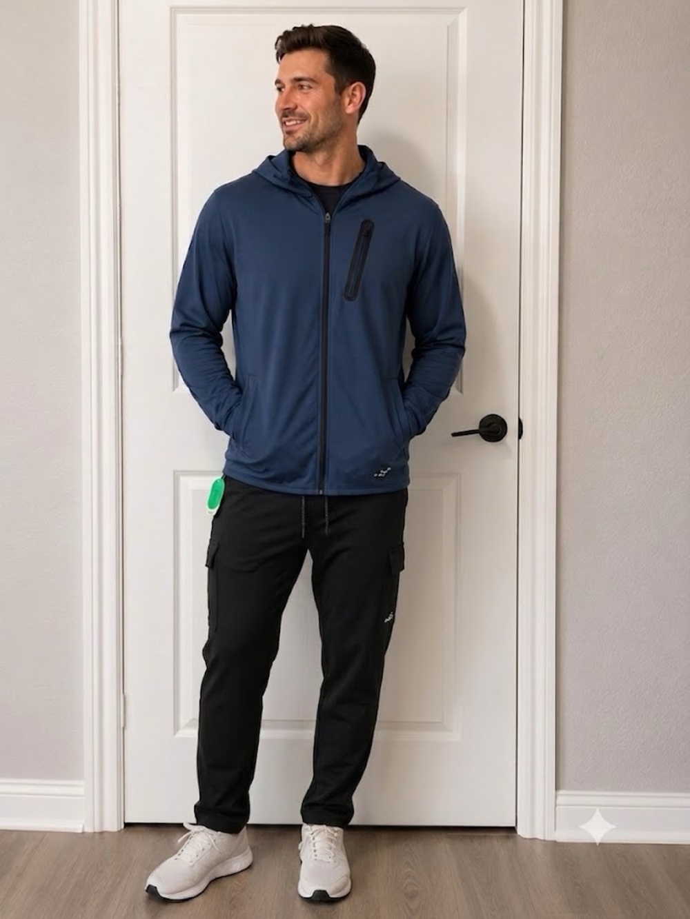 The Academy Brand Navy Hooded Zip Lightweight Jacket